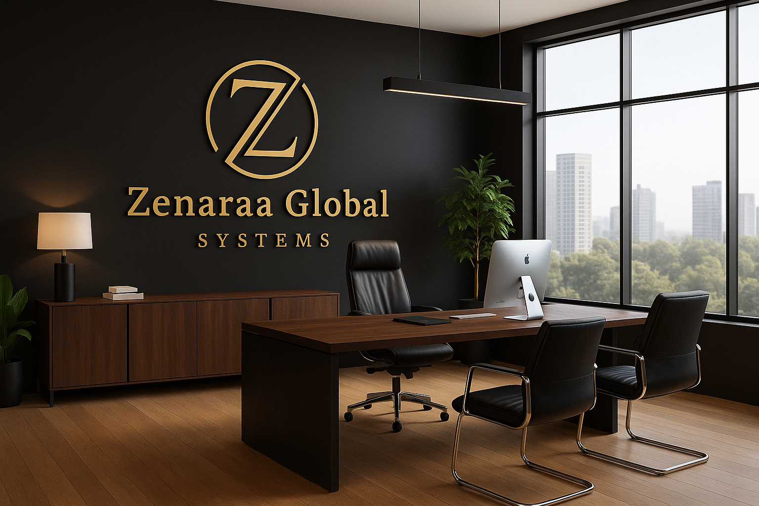 Modern Executive Office With City View